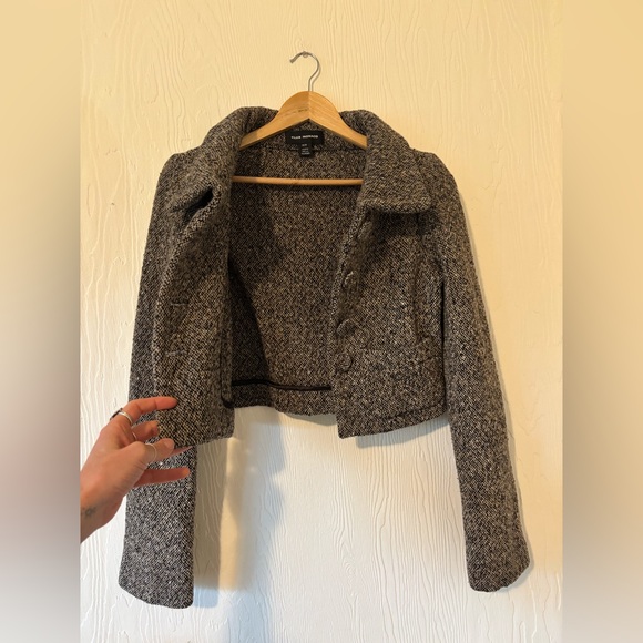 Club Monaco Wool Peppered Tweed Cropped Button Up Cardigan Jacket Top - Picture 10 of 10